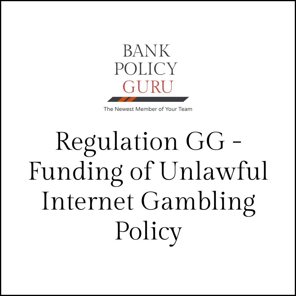 Regulation GG – Funding of Unlawful Internet Gambling Policy – 10 Pages – 2100 Words